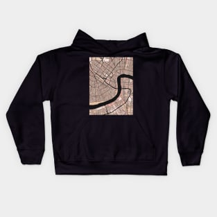 New Orleans Map Pattern in Soft Pink Pastels Kids Hoodie